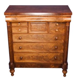 Scottish Mahogany Antique Chest of Drawers Dresser Victorian Style 