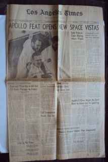 FRANK BORMAN SIGNED APOLLO FEAT OPENS NEW SPACE VISTAS 1968 LA TIMES 