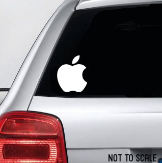Apple Logo Mac Car Decal / Laptop Sticker   WHITE   4.5