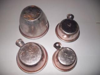 Set of Vintage Pink Aluminum Measuring Cups 1 4 1 3 1 2 1 Cup Trailer 