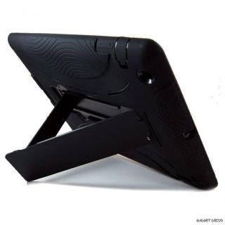 For Apple iPad 2 iPad2 Black Hybrid Heavy Duty Kickstand Hard Soft 