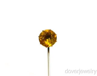 This stunning antique citrine stick pin is handcrafted in solid 14K 