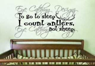 Count Antlers to Sleep Deer Nursery Hunting Room Wall Decal Vinyl 