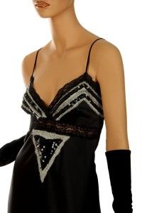 New Antonio Berardi Gorgeous Black Silk Embroidered Cocktail Dress 44 