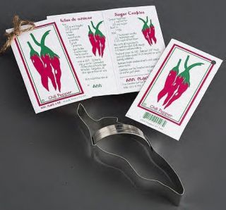 Ann Clark Chili Pepper Cookie Cutter w Recipe Card New