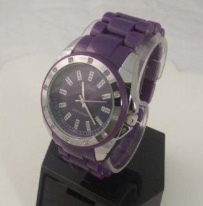 NEW Anne Klein Watch Resin Bracelet wristwatch 10/9179 Purple