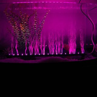 Aquarium Fish Tank Airstone 18 Purple LED Oxygen Bubble Curtain 