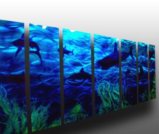  Metal Wall Art Painting Sculpture Shark Seascape Aquarium Scene