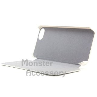 White Leather Flip Case Cover for Apple iPhone 5
