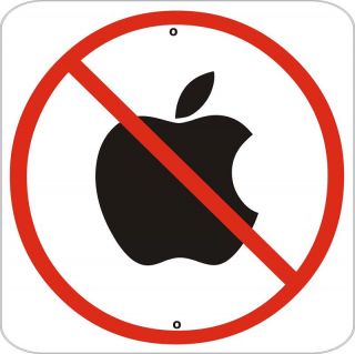 No Apple Computer Sign Metal Exterior Quality 12x12 New