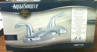 AquaSource Chrome 2 Handle WaterSense Bathroom Sink Faucet (Drain 