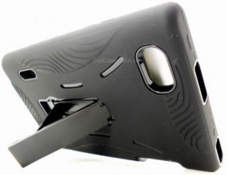 Black Rugged Hybrid Cover Case for LG Intuition Optimus Vu VS950 