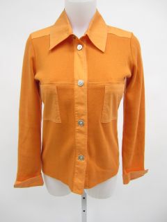 you are bidding on a rani arabella orange cashmere button up sweater 