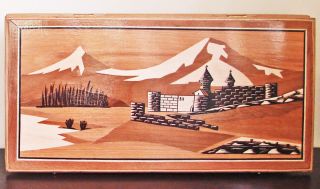 Armenian Backgammon Nardi Handmade Wooden Mosaic Ararat