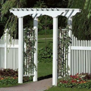   Arbors Decorative Newport White Vinyl Garden Patio Arch Trellis