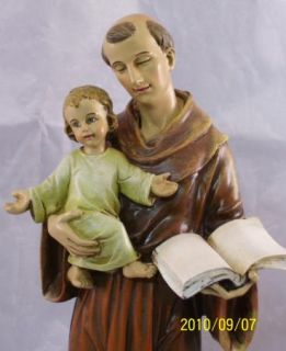 St Saint Anthony Holding Baby Jesus Catholic Statue