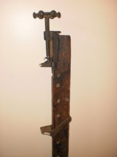 RARE Antique Woodworking Furnature Bar Clamp Tool Vise