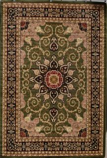   Beige Black Isfahan Oriental Area Rugs Carpet Special Sale