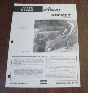 Ariens Rocket Tiller Model 901001 Parts Manual