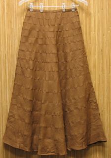Soft Surroundings Arielle Linen Skirt Misses Petite Sizes Toffee New 