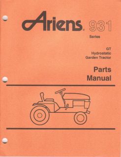 Ariens 931034 GT 20 Lawn Garden Tractor Parts Manual