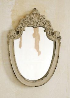 20 French Country Antique Ivory Shield Mirror