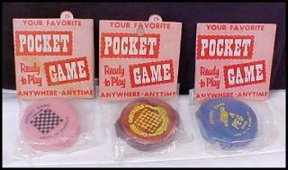 1950 Arliss Pocket Games Travel Arcade Checkers