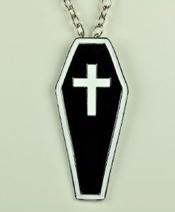 Cemetery Coffin Necklace Cross Black Metal Death Doom
