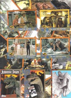 1993 Jurassic Park Horror Sci Fi Movie Card Set Mint