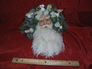 Victorian Santa Claus Wall Hanging Ornament Head Face Old World 