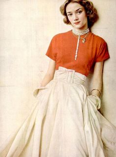   wide silk taffeta skirt, photo by Arnold Newman for LIFE, Sept. 1949