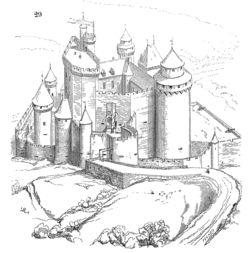 chateau de bonaguil drawn by viollet le duc