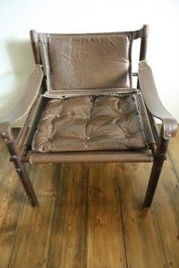Arne Norell Safari Sirocco Chair Retro 60s Brown Leather Mid Century 