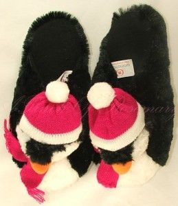 aroma home snug warm cozy animal slippers penguin