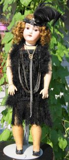Armand Marseille Bisque Doll 390n A 8 M Germany Glass Beaded Flapper 