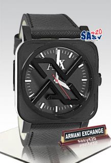 armani exchange ax6003 all black leather men watch manufacturer a 