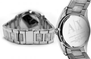 Armani Exchange AX5076 White Silver Dial Two Tone Bracelet Women Watch 