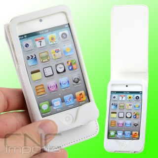 WHITE LEATHER FOLIO CASE FOR APPLE IPOD TOUCH iTouch 4G 4th Gen NEW