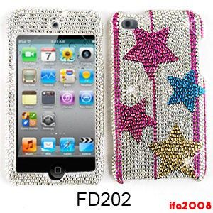 touch 4th gen 4g crystal diamond bling star white phone case cover 