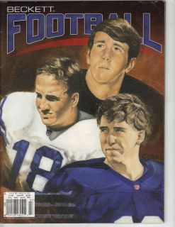 Archie, Eli, Peyton Manning Beckett Football magazine price guide July 