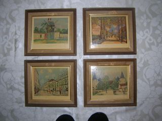 VINTAGE MAURICE UTRILLO PRINTS FRAMED BY CRAFTED BY FRANKLIN FRAME 