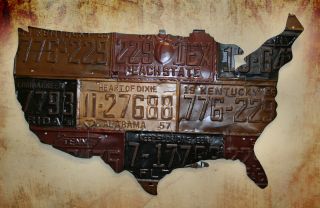 License Plate Tag Art—USA— New Metal Indoor Outdoor Sign