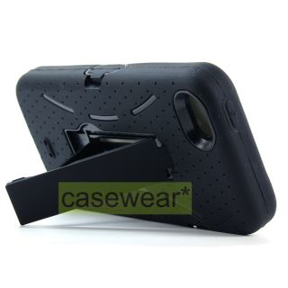 Black Kickstand Double Layer Hard Case Soft Cover for Apple iPhone 5 