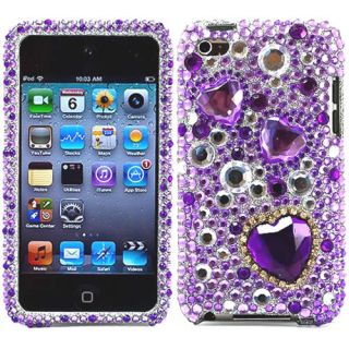 Purple Bling Crystal Case Cover iPod Touch 4 4th Gen 4G
