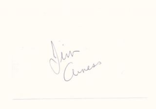 james arness hand signed autographed index card