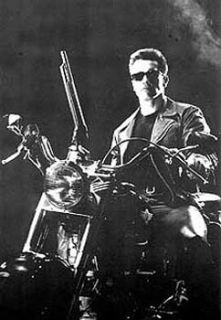 Arnold Schwarzenegger on A Harley Poster New Terminator