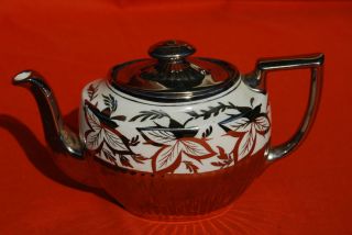 Vintage English Arthur Wood Teapot Silver Lustre Queen Anne Style
