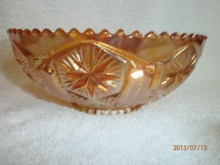 ANTIQUE CARNIVAL ORANGE GLASS BOWLMINT CONDITION MADE IN 1920S 