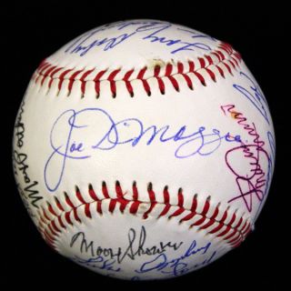  Signed by 16 Baseball JSA DiMaggio Ford Feller Appling Doby
