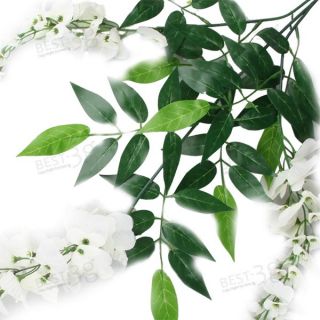 Artificial Fake White Flowers Blossoms Bud Stem Spray for Bouquets 
